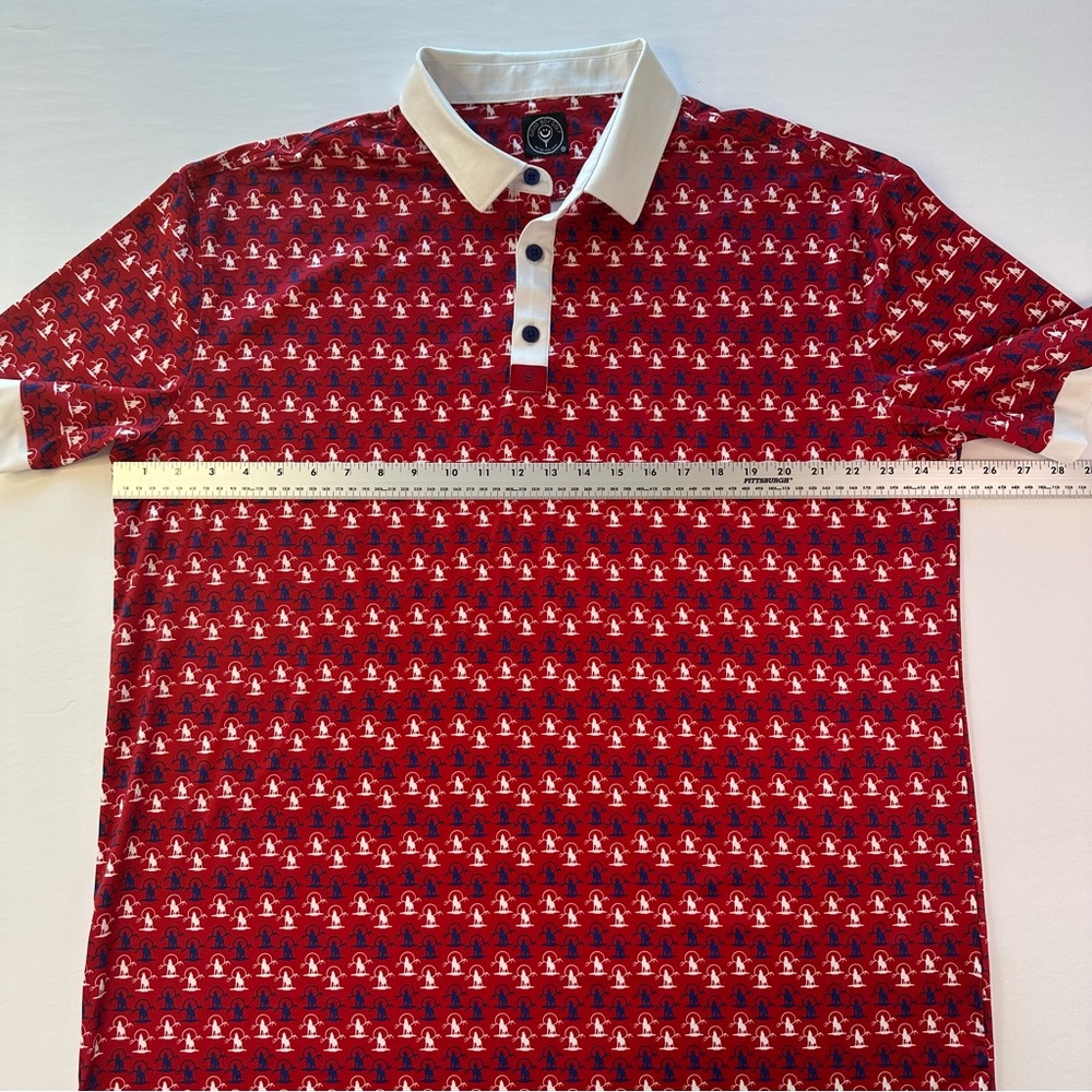 Good Boy Golf Polo Shirt Mens 2XL XXL Red Wolf Performance Athletic Preppy - Picture 8 of 14